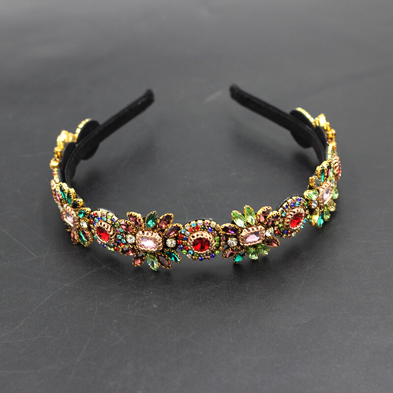 Noua modă temperament personalitate floare metal trandafir incrustat Strasuri sălbatice doamnelor petrecere bentiță accesorii pentru păr mireasa 854