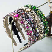 Bentiță de curte în stil baroc retro, design popular cu banda de păr cu strasuri, accesorii de păr pentru spălarea feței în stil coreean