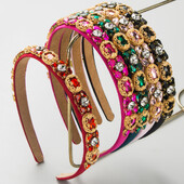 Europski i američki minimalistički retro obruč za kosu s tankim rubovima s umetnutim obručem od staklenih svrdla, moderna traka za glavu za zabavu