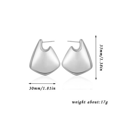 Geomeetrilised lehvikukujulised kullatud siledast vasest metallist kõrvarõngad naistele Lihtsad ebakorrapärased Korea moeehted pühadekingitused