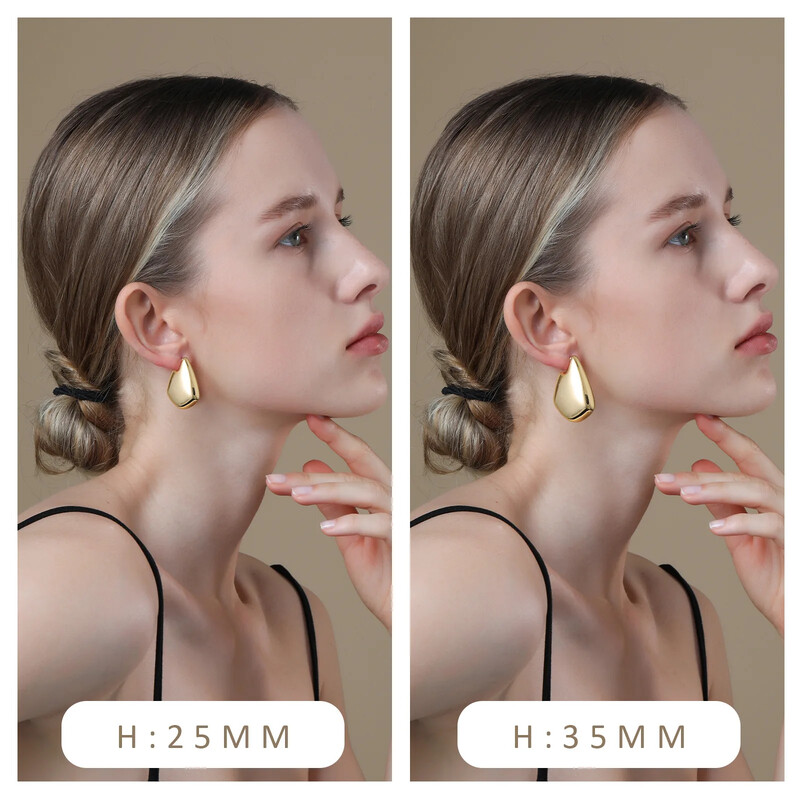 Geomeetrilised lehvikukujulised kullatud siledast vasest metallist kõrvarõngad naistele Lihtsad ebakorrapärased Korea moeehted pühadekingitused