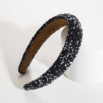 Glamourous Beadband Hairband Bling Crystal Pearl Baroque Wide Cross Headband Sparkly Gorgeous γυναικεία αξεσουάρ μαλλιών