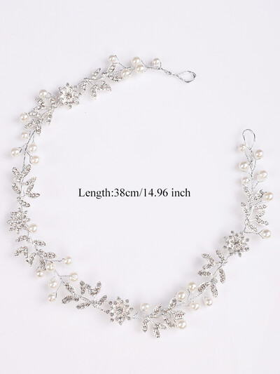 Menyasszonyi fejfedők Strasszkő virág menyasszonyi tiara fejpántok Gyöngy haj ékszerek Esküvői haj kiegészítők Kézzel készített báli hajdarab