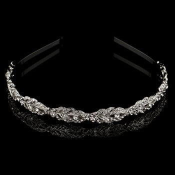 Miallo Women Crystal Rhinestone Hairband Flower Leaf Pattern Tiara Елегантни сватбени бижута Аксесоари за коса Тиари на булката