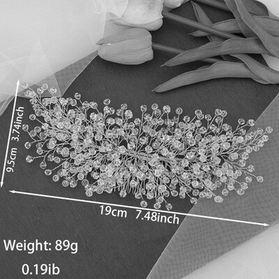 Pieptene de păr din flori de perle Tiare în stil european Cochie de cap de mireasă Fete de perle Coroana de aur Accesorii de păr pentru nuntă Bijuterii de petrecere