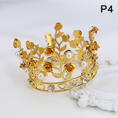 Prabangios gėlių karūna Mažos tiaros, skirtos lėlėms Diadem mergaičių gimtadienio nuotakos vestuvių plaukams papuošalai išleistuvių karūnos torto papuošalai