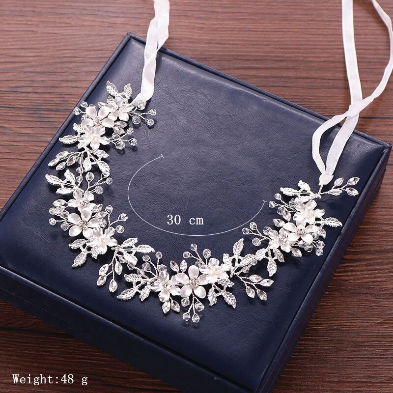 Kristály viráglevél fejpántok Tiaras Luxus strasszos Női Színpaplan Bál Menyasszonyi Esküvői Haj Kiegészítők Ékszerek Tiara Ajándék