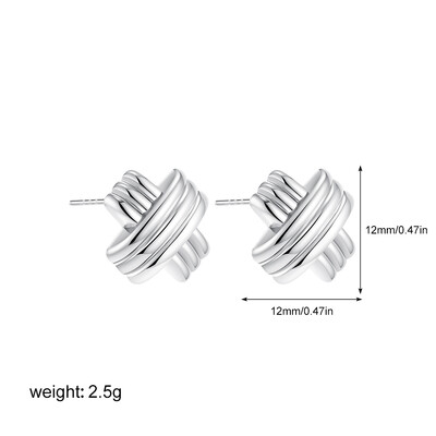 Cerceu cu șuruburi cu două straturi, din oțel inoxidabil, geometric, cu textura metalică neregulată, cadou de bijuterii de modă