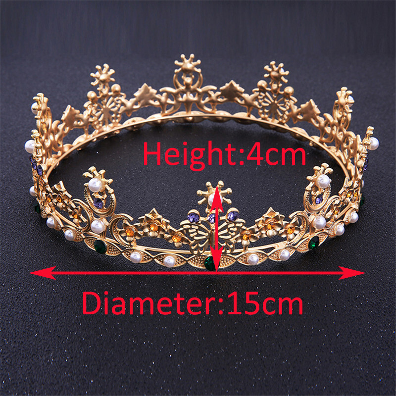 Regele Rege Regina Tiare și Coroane de mireasă Bărbați/Femei Diadem de epocă Piese pentru cap Nunta Mireasa Bijuterii pentru păr Accesorii