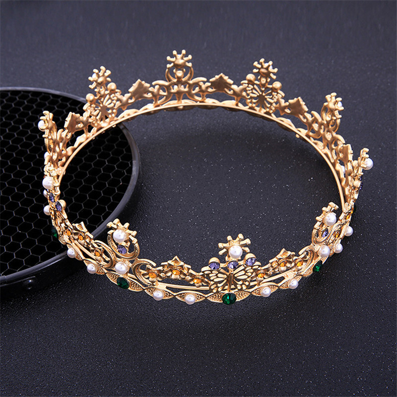 Regele Rege Regina Tiare și Coroane de mireasă Bărbați/Femei Diadem de epocă Piese pentru cap Nunta Mireasa Bijuterii pentru păr Accesorii