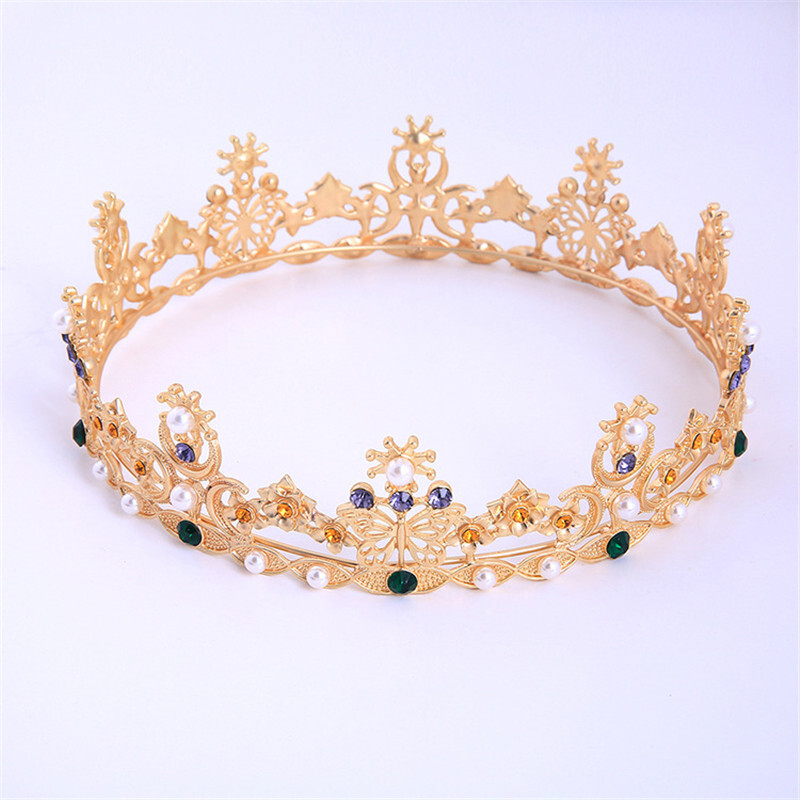 Regele Rege Regina Tiare și Coroane de mireasă Bărbați/Femei Diadem de epocă Piese pentru cap Nunta Mireasa Bijuterii pentru păr Accesorii