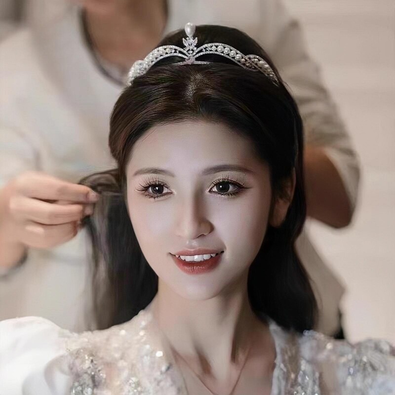 Princesės karalienės karūna moteriškam galvos apdangalui Kalnų krištolinis tiaras Nuotakos galvos apdangalai nuotakos plaukams Papuošalai Priedai