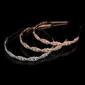 Ženska traka za kosu s kristalnim kamenčićima Uzorak cvjetnog lišća Tijara Elegantni svadbeni vjenčani nakit Dodaci za kosu Mladenkine krune