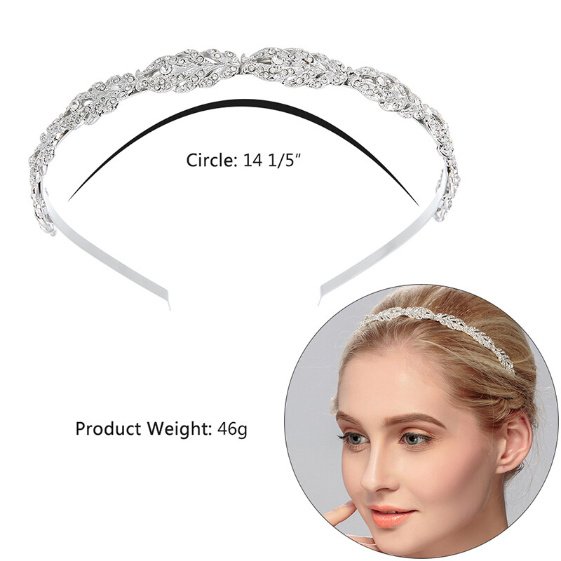 Ženska traka za kosu s kristalnim kamenčićima Uzorak cvjetnog lišća Tijara Elegantni svadbeni vjenčani nakit Dodaci za kosu Mladenkine krune