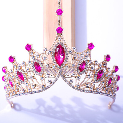DIEZI Coroana baroc neagra tiara pentru nunta, petrecere de aniversare, bijuterii de par, regina mireasa mireasa, coroana de cristal violet, accesorii pentru par
