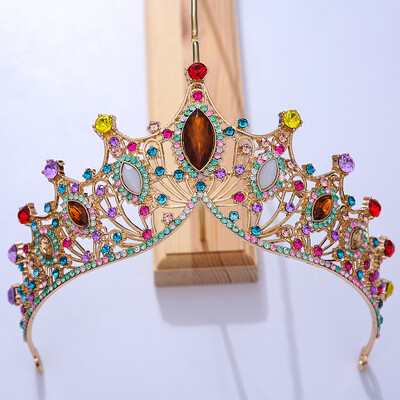 DIEZI Coroana baroc neagra tiara pentru nunta, petrecere de aniversare, bijuterii de par, regina mireasa mireasa, coroana de cristal violet, accesorii pentru par