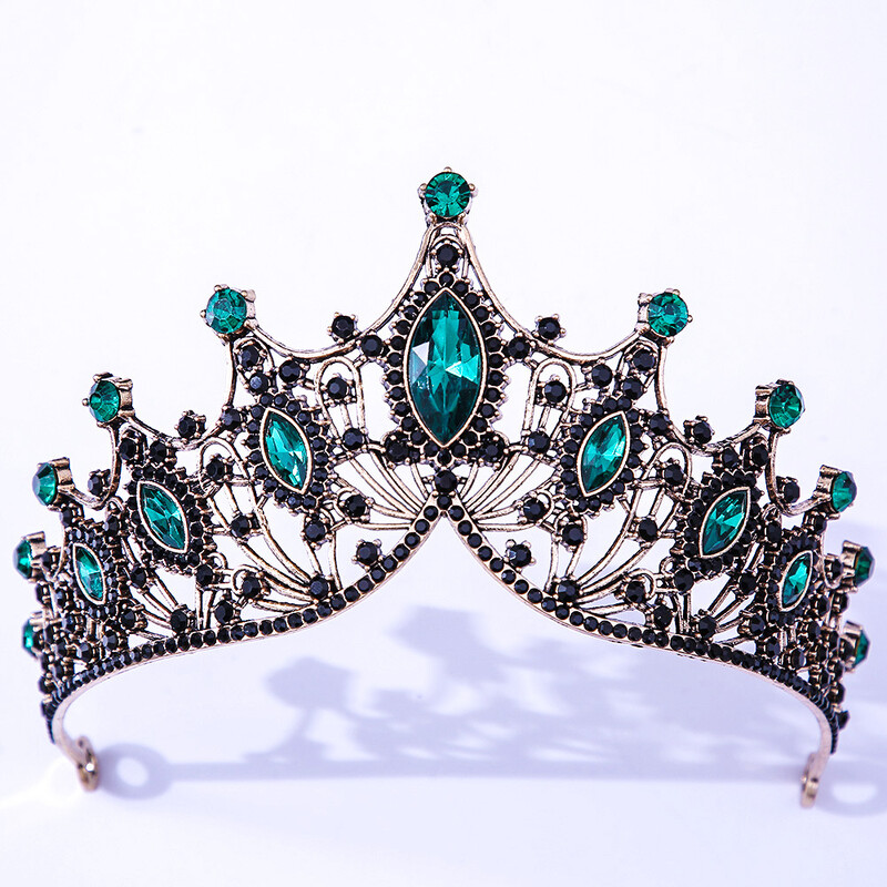 DIEZI Coroana baroc neagra tiara pentru nunta, petrecere de aniversare, bijuterii de par, regina mireasa mireasa, coroana de cristal violet, accesorii pentru par