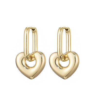 LOVBEAFAS szív női karika fülbevaló ovális téglalap karika cirkon kristály geometriai arany színű elegáns menyasszony esküvői ékszer