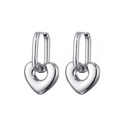 LOVBEAFAS szív női karika fülbevaló ovális téglalap karika cirkon kristály geometriai arany színű elegáns menyasszony esküvői ékszer