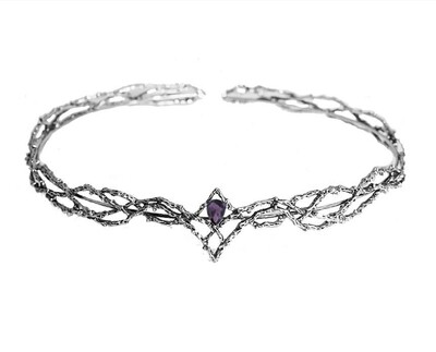 Krištolo sidabro elfų plaukų vainikėliai Elfų plaukams Tiara Woodland Forest Goddess plaukų papuošalai moterims