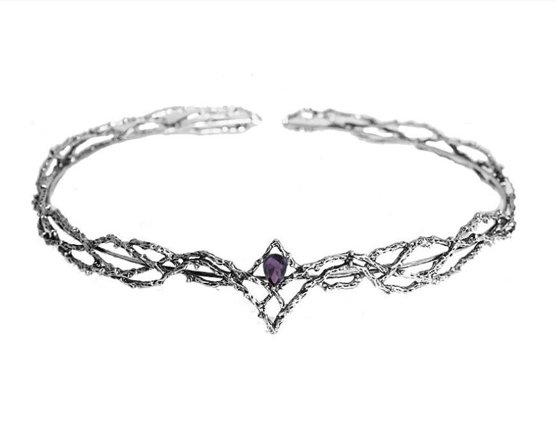 Krištolo sidabro elfų plaukų vainikėliai Elfų plaukams Tiara Woodland Forest Goddess plaukų papuošalai moterims