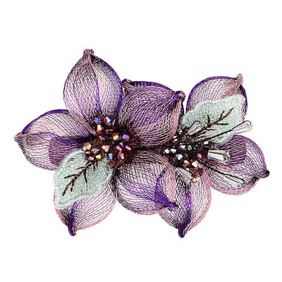 Elegáns rézdrót virág menyasszony Hajtű hajkiegészítők nőknek Retro Luxus Fém Rugós Clipek Fejfedők Anya ékszerei Tiara