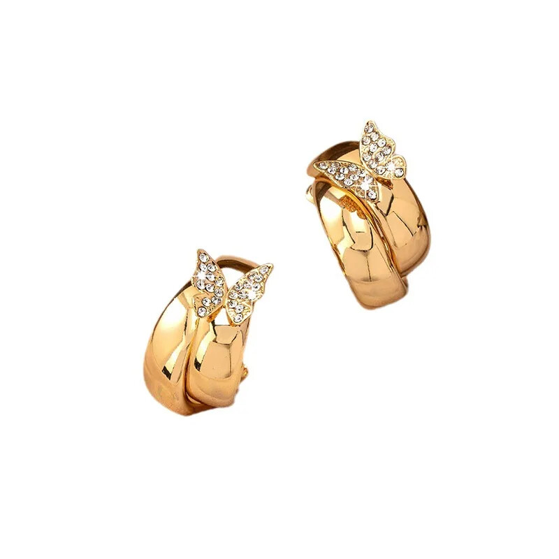 Cercei circulari geometrici cu cerc fluture pentru femei OL petrecere de vacanță cadou Accesorii pentru urechi Bijuterii de modă CE134