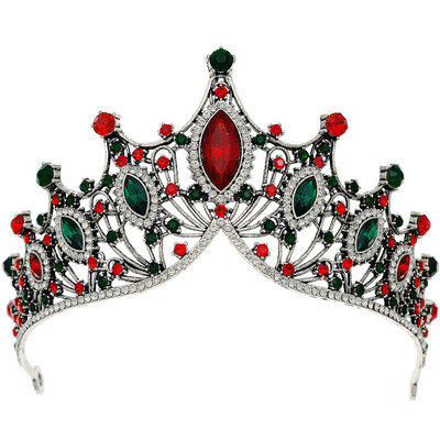 DIEZI barokk vintage hercegnő fekete zöld kristály tiara korona lányok női esküvői parti ajándék strasszos menyasszonyi korona ékszerek