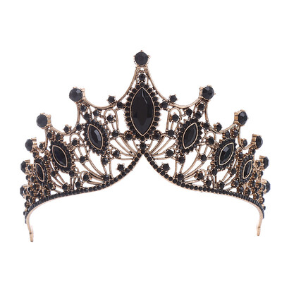 DIEZI barokk vintage hercegnő fekete zöld kristály tiara korona lányok női esküvői parti ajándék strasszos menyasszonyi korona ékszerek