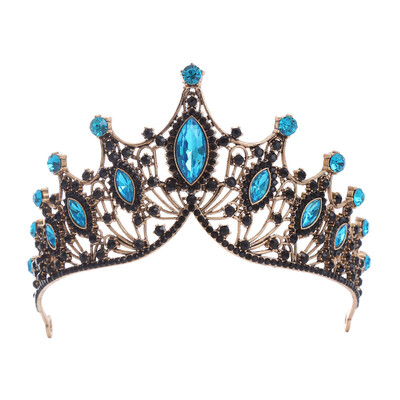 DIEZI barokk vintage hercegnő fekete zöld kristály tiara korona lányok női esküvői parti ajándék strasszos menyasszonyi korona ékszerek