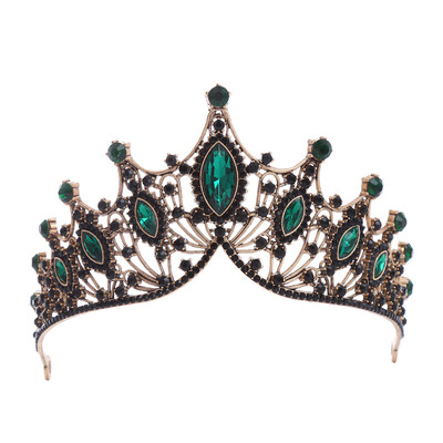 DIEZI barokk vintage hercegnő fekete zöld kristály tiara korona lányok női esküvői parti ajándék strasszos menyasszonyi korona ékszerek