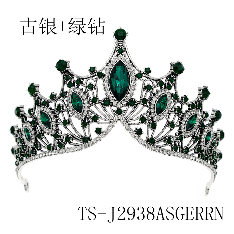 DIEZI barokk vintage hercegnő fekete zöld kristály tiara korona lányok női esküvői parti ajándék strasszos menyasszonyi korona ékszerek