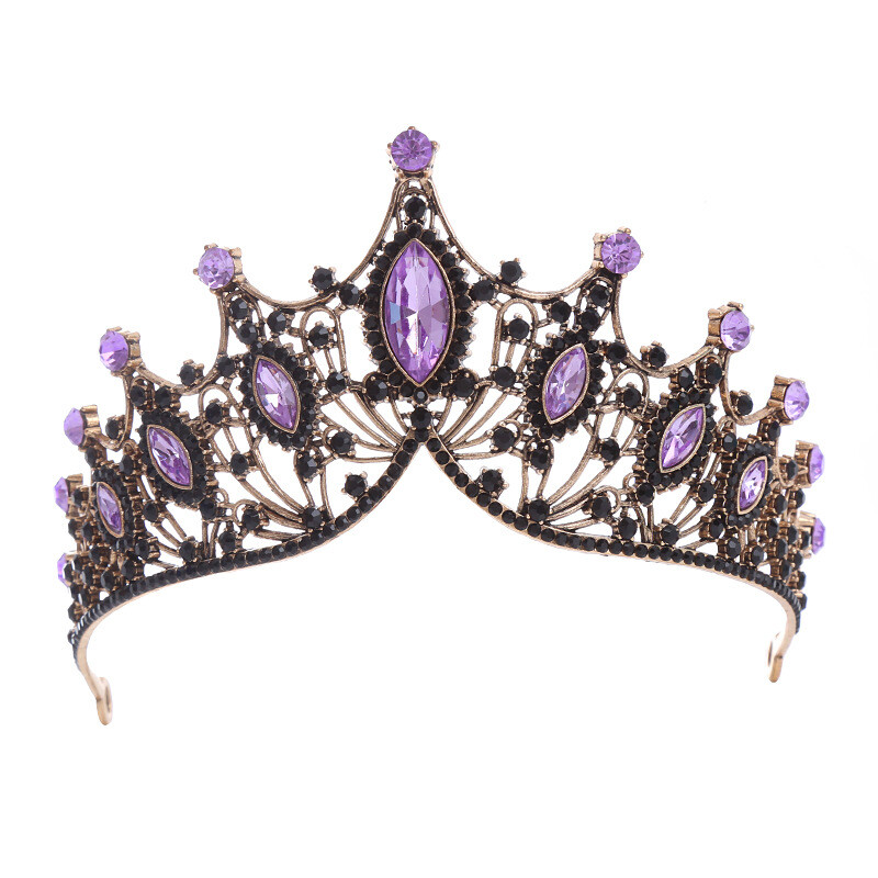 DIEZI barokk vintage hercegnő fekete zöld kristály tiara korona lányok női esküvői parti ajándék strasszos menyasszonyi korona ékszerek