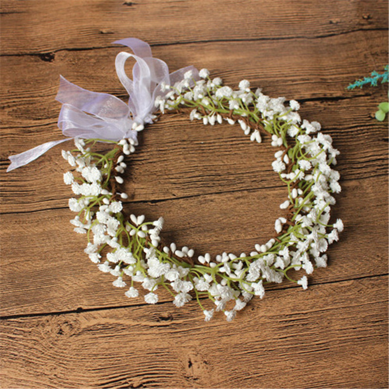 CC Bandă de păr cu flori pentru femei, bijuterii, accesorii de păr de nuntă, pentru mireasă, domnișoare de onoare, ghirlande pentru petrecere, bijuterii de plajă, cadou su022