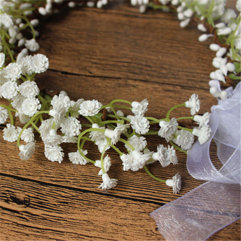 CC Bandă de păr cu flori pentru femei, bijuterii, accesorii de păr de nuntă, pentru mireasă, domnișoare de onoare, ghirlande pentru petrecere, bijuterii de plajă, cadou su022