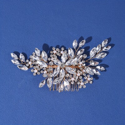 Esküvői Kristály Virág Gyöngy Hair Fésűs Pin Band Strasszkő Hajtűs Fejpánt Tiara Női Menyasszonyi Haj Kiegészítők Ékszer Ajándék