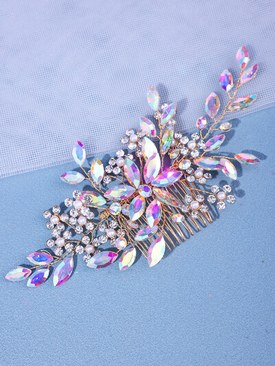 Esküvői Kristály Virág Gyöngy Hair Fésűs Pin Band Strasszkő Hajtűs Fejpánt Tiara Női Menyasszonyi Haj Kiegészítők Ékszer Ajándék