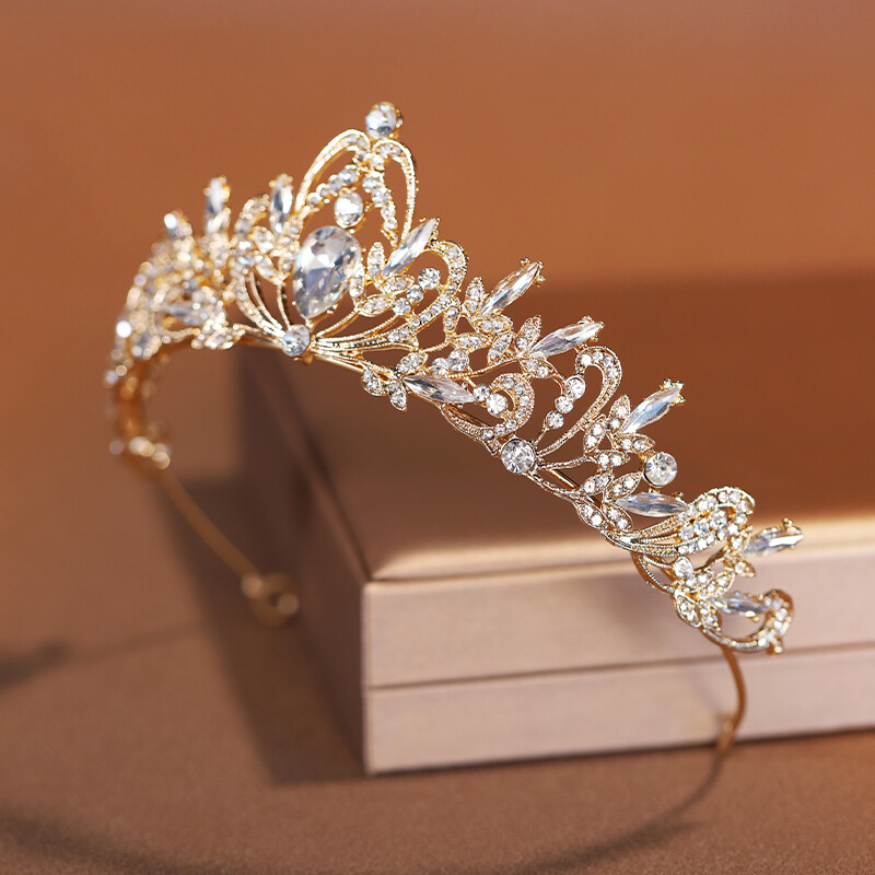 Itacazzo Crăciun pentru mireasa Auriu pentru femei, plin de temperament clasic, nuntă, coroană, ziua de naștere, diademe orbitoare