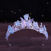 KMVEXO Butterfly Flowers Crown Pearls Matu aksesuāri Sieviešu Meiteņu Dzimšanas Dienas Ballīte Tiaras Kostīms Dabīga Matu Kleita Rotaslietas