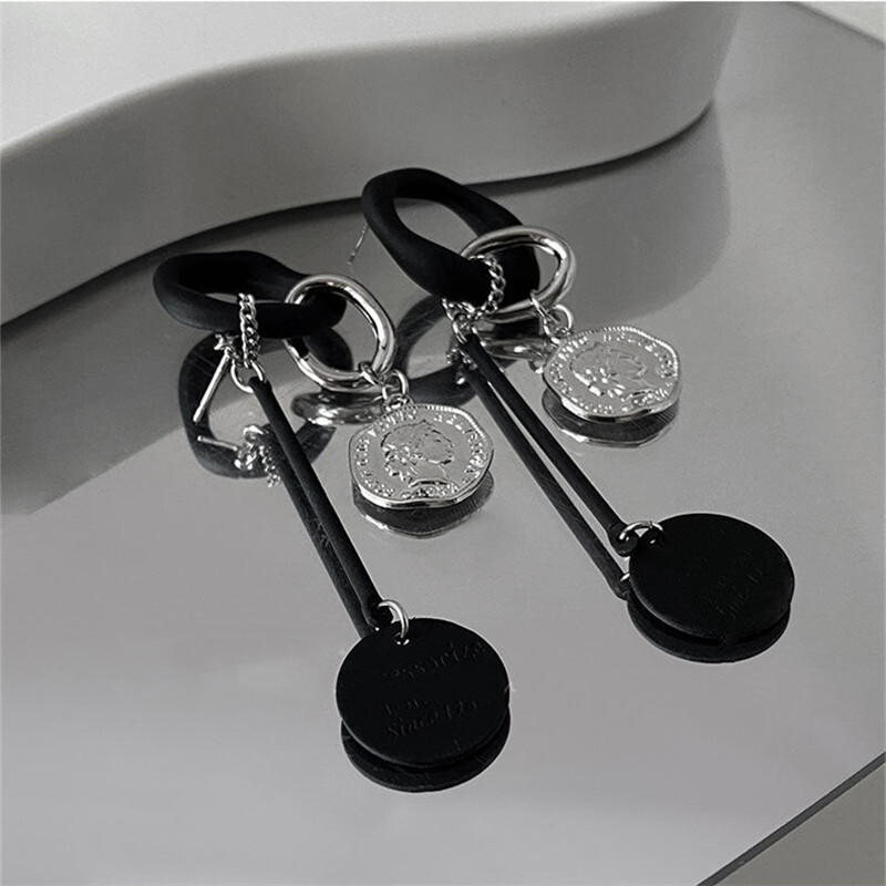 Cercei cu pandantiv cu portret lung negru, Europa și Statele Unite ale Americii, cu temperament, cercei cu ciucuri de modă, cadou de bijuterii pentru femei