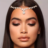 Bling indian strălucitor pandantiv frunte lanț bijuterii tiara caciulă cap de mireasă păr nuntă cristal accesorii cadou