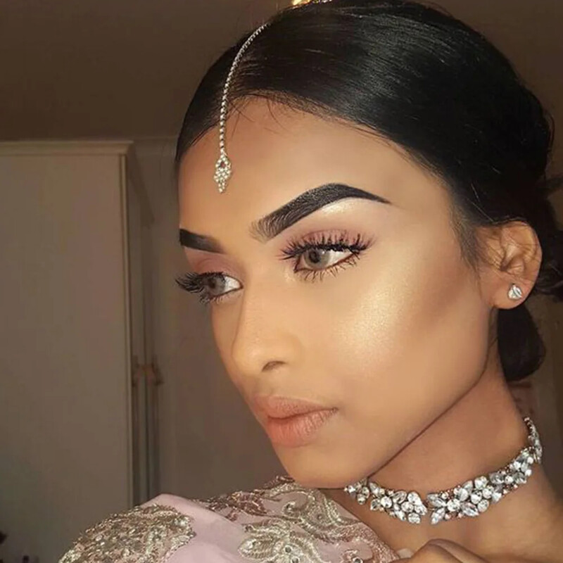 Stonefans Lanț geometric pentru frunte femei indian nunta bijuterii designer stras bentiță accesorii pentru păr tendințe mireasa 2024