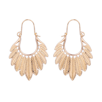 Vintage Boho zelta krāsas dobu ziedu sirds piekaramie auskari sievietēm Etniski grebti ģeometriski nokaramie auskari Jhumka rotaslietas