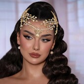 DZ215 Bling Indijos pakabukas prie kaktos grandinėlės papuošalai Tiara galvos apdangalas Nuotakos galvos apdangalas krištolinis vestuvinių galvos apdangalų priedai Dovana