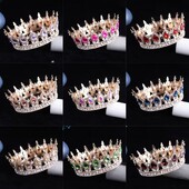 Luksuzna svadbena kruna Šarena kristalna tijara princeze Elegantni plemeniti vjenčani nakit Dodaci za glavu Ženski ukras za glavu