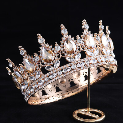Luksuzna svadbena kruna Šarena kristalna tijara princeze Elegantni plemeniti vjenčani nakit Dodaci za glavu Ženski ukras za glavu