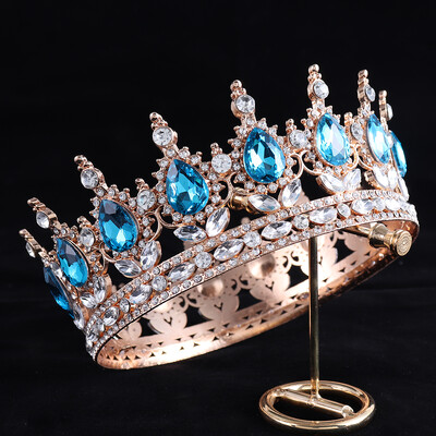 Luksuzna svadbena kruna Šarena kristalna tijara princeze Elegantni plemeniti vjenčani nakit Dodaci za glavu Ženski ukras za glavu