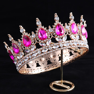 Luksuzna svadbena kruna Šarena kristalna tijara princeze Elegantni plemeniti vjenčani nakit Dodaci za glavu Ženski ukras za glavu