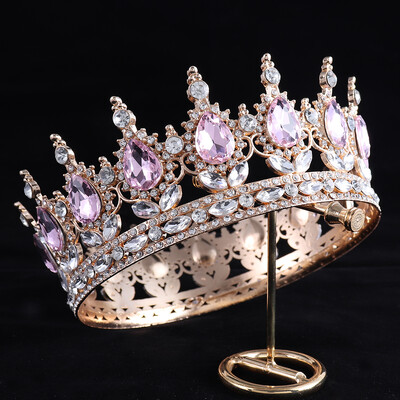 Luksuzna svadbena kruna Šarena kristalna tijara princeze Elegantni plemeniti vjenčani nakit Dodaci za glavu Ženski ukras za glavu
