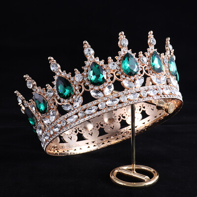 Luksuzna svadbena kruna Šarena kristalna tijara princeze Elegantni plemeniti vjenčani nakit Dodaci za glavu Ženski ukras za glavu